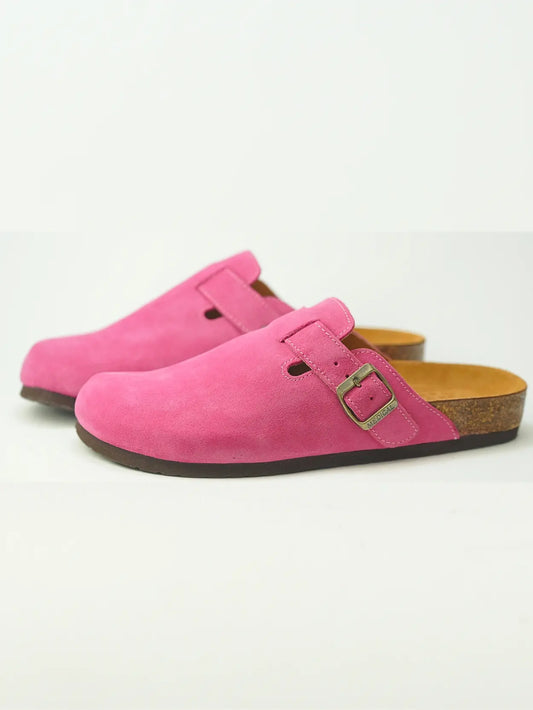 sabot Rose framboise daim