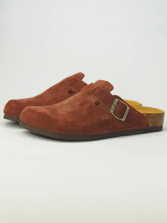 Sabot marron cafe daim