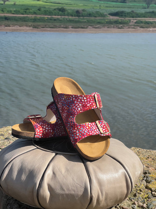 Slide sandals en Suède 100%