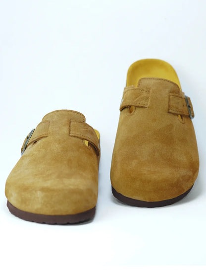 sabot beige fonce daim