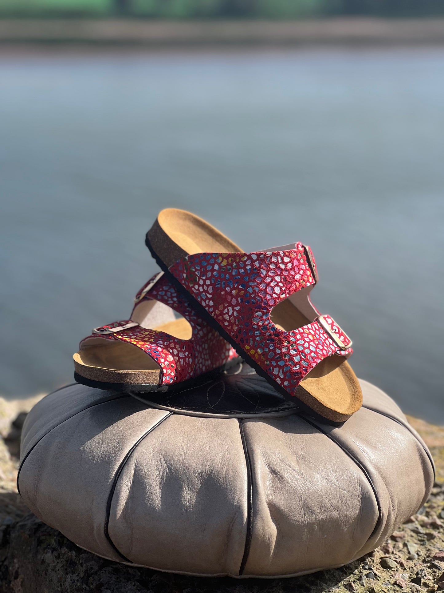 Slide sandals en Suède 100%
