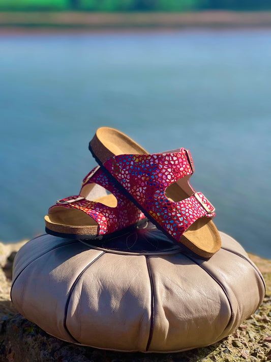 Slide sandals en Suède 100%