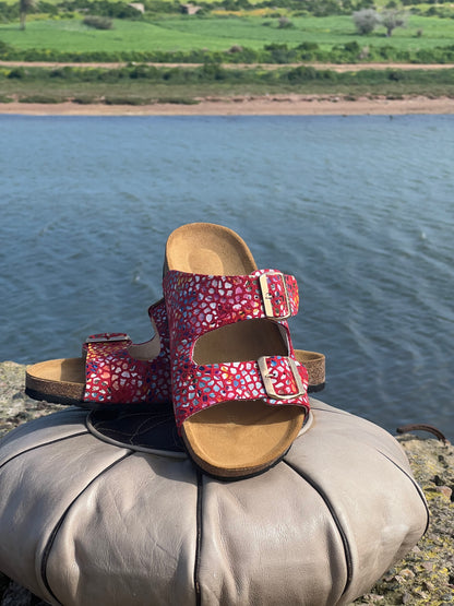 Slide sandals en Suède 100%