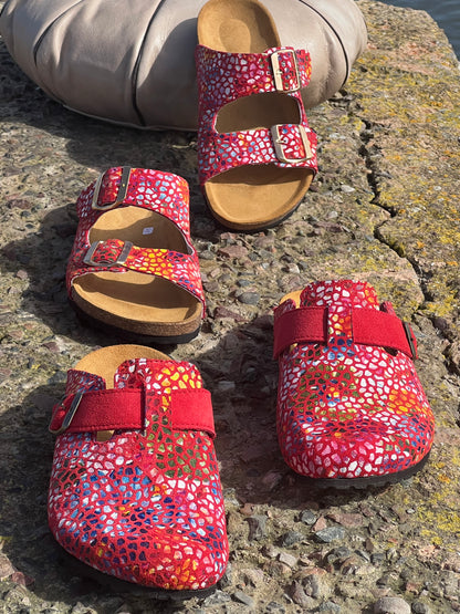 Slide sandals en Suède 100%